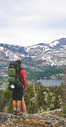OWAA hiker looks out at mountain vista